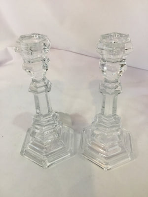 Tiffany & Co. Pair Crystal Candle Sticks