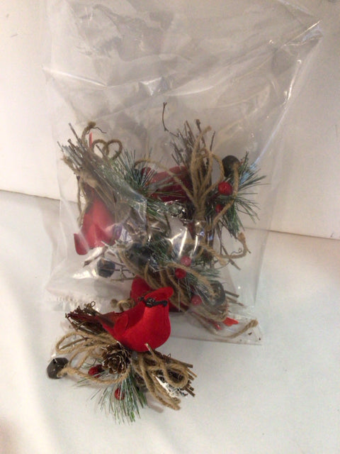 Red/Brown Twig Ornaments Cardinal Holiday Item