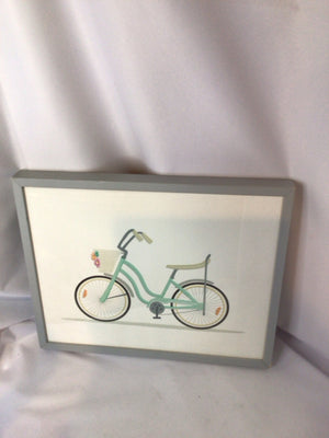 White/Multi Bicycle Stretch Canvas Art