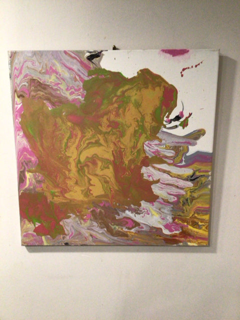 Abstract Pink/white Stretch Canvas Art
