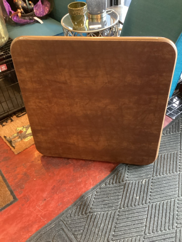 Vintage Folding Metal Card Table Brown Table