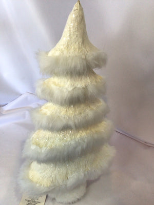 White Styrofoam Faux Fur Tree Holiday Item