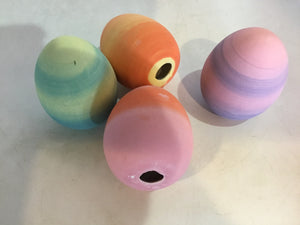 Decorative Multi-Color Ceramic Set of 4 Egg Misc