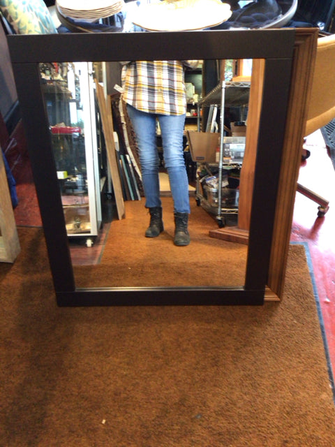 Traditional Black Wood As Is - Chip Mirror