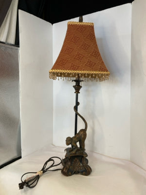 Brown Metal Monkey Lamp