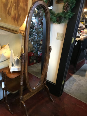 Cheval Brown Wood On Stand Mirror