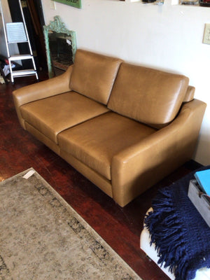 99JCQ5N3 Burrow Leather NEW Brown Love Seat