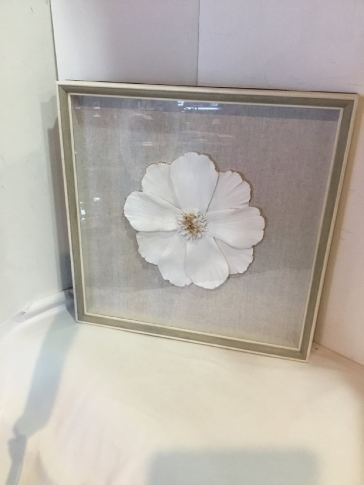 White Flower Framed Art
