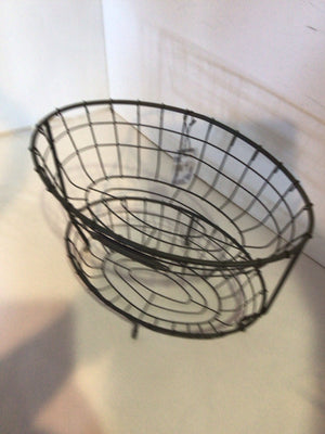 Tiered Black Wire Oval Basket