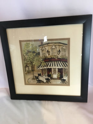 Green/multi Bistro Framed Art