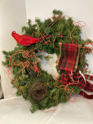 Wreath Green/Red Holiday Item