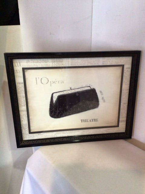 Signed Black/White Opera Theater Framed Art