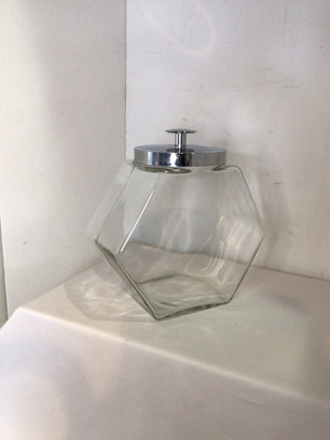 Clear Glass Lidded Canister