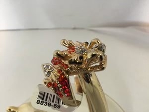 Orange Rhinestone Ring