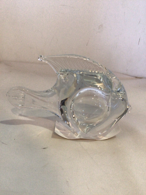 Clear Glass Fish Paperweight