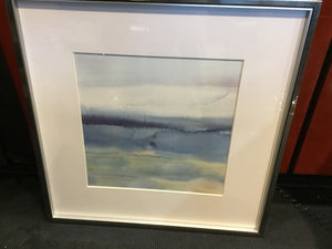 Signed Blue/Green Ocean Scape Framed Art