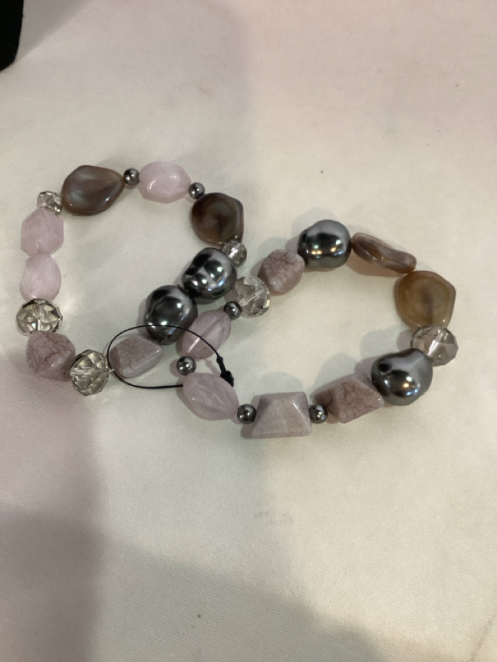 Chico's Beaded Lavender Stretch Bracelet