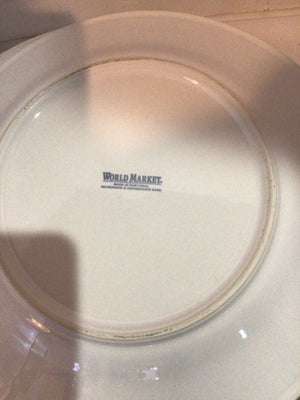 World Market Set of 7 White Ceramic Plate Set