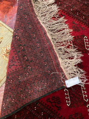 Persian Wood Hand Knotted Red/Blue Rug