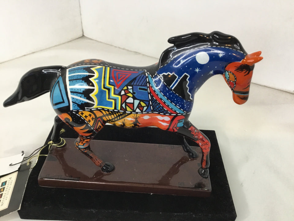Multi-Color Horse w/Box Figurine