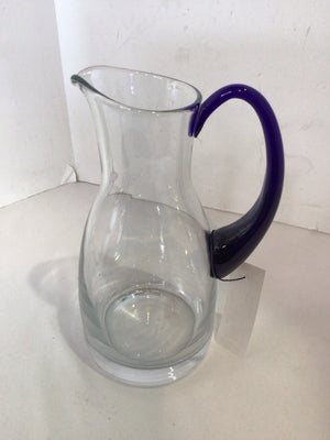 Clear/Blue Glass Pitcher