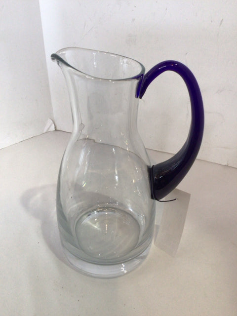 Clear/Blue Glass Pitcher