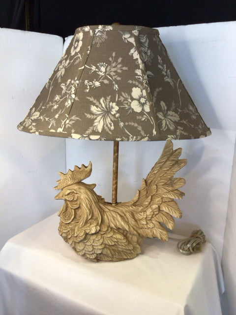Tan Resin Chicken Lamp
