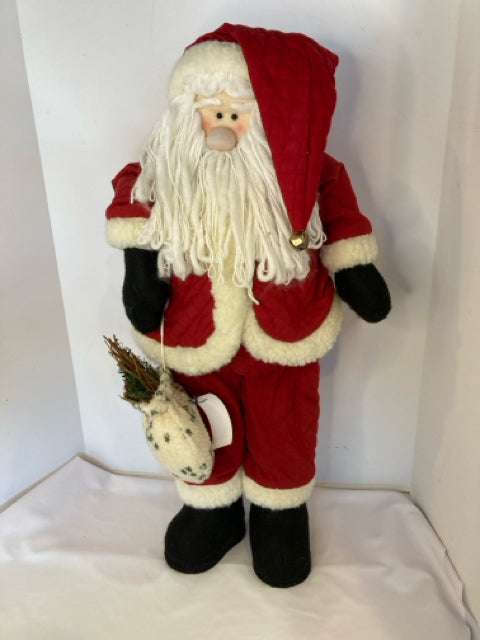 Statue Red/white Cloth Santa Holiday Item