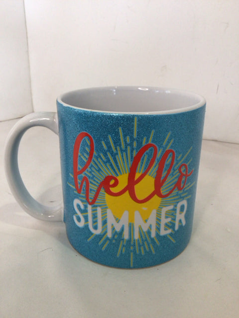 Blue/Multi Ceramic Summer Mug