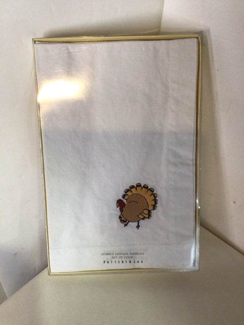 Pottery Barn Napkins White Cotton Thanksgiving Holiday Item