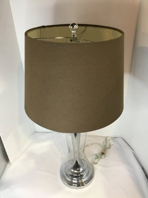 Clear/Silver Glass/Metal Lamp