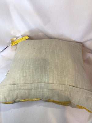 Yellow/Taupe Cotton Pillow