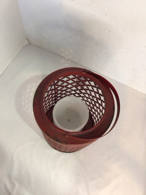 Battery Red Metal w/candle Lantern