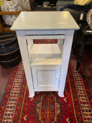 Painted Wood Tiered Door Front White/Green Table