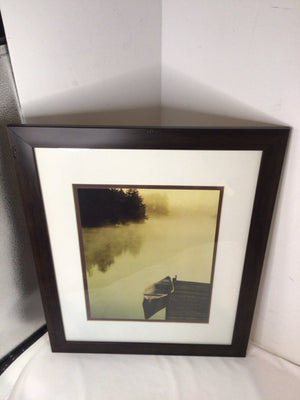 Yellow/White Boat Lake Framed Art