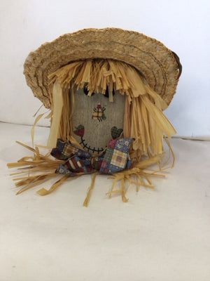 Halloween Wood Scarecrow Head Holiday Item
