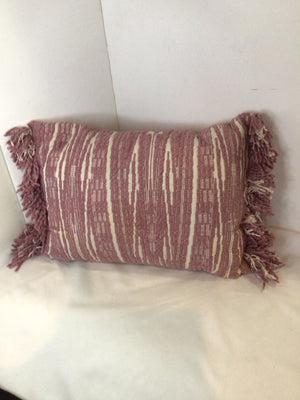 Pink/white Fringe Pillow