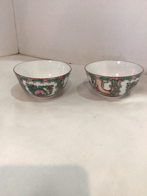 Chinese Multi Porcelain Rose Bowl Set