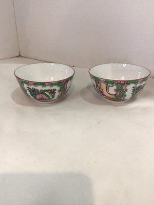 Chinese Multi Porcelain Rose Bowl Set