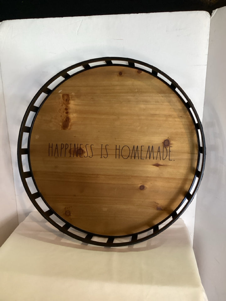 Brown/Black Wood/Metal Tray