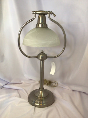 Brushed Chrome Metal Dome Lamp