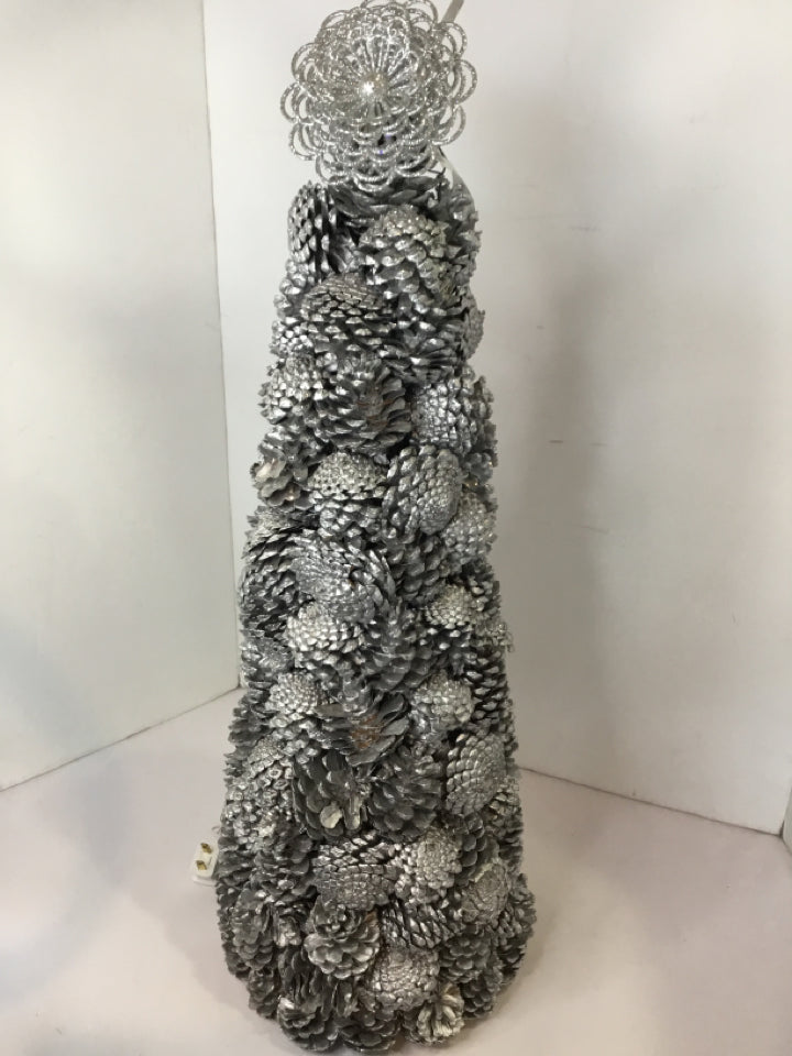 Christmas Silver Pine Cone Holiday Item