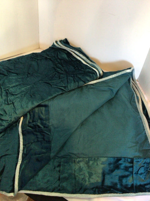 Anthropologie 2 Panels Teal Velvet Draperies/Curtains