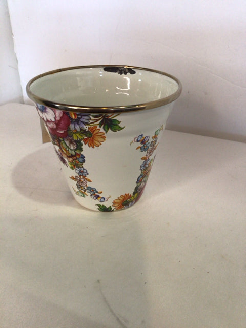 MacKenzie Childs As Is White/Multi Enamelware Cup