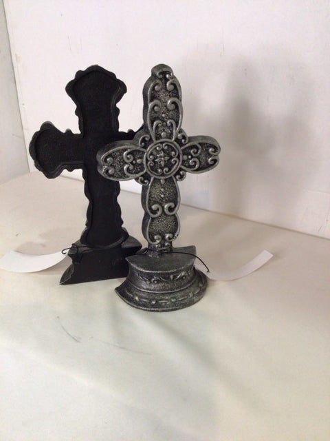 Cross Antiqued Nickle Metal Set of 2 Book Ends