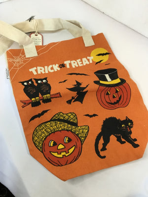 Halloween Orange/Black Cotton Bag Holiday Item