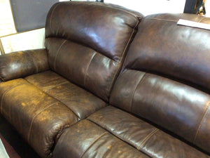 Ashley 3 Piece Leather Electric Recliner Brown Sectional Sofa