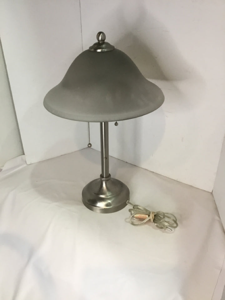 Silver Metal/Glass Lamp