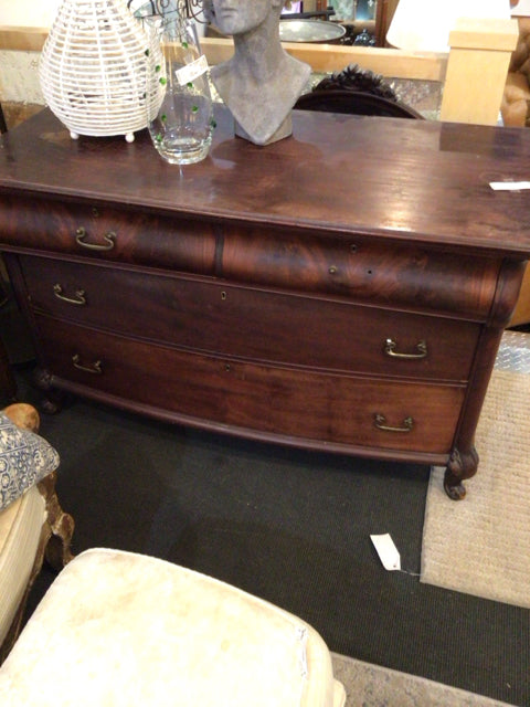 Vintage Wood w/Mirror As Is Brown Dresser/Chest