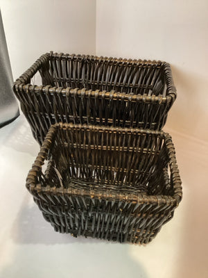 Brown Wicker Pair Basket